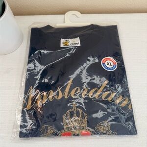 Holland Amsterdam Dark Blue Cotton Graphic T-Shirt